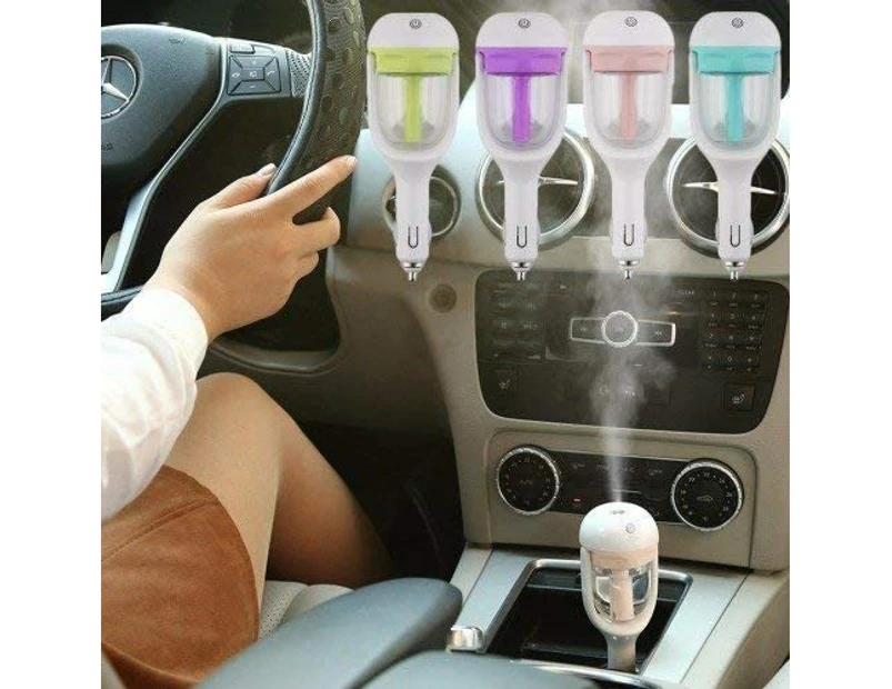 Car Humidifier,Mini Air Purifier Aroma Diffuser Air Freshener Purifier Aromatherapy Mist Maker with 180 Degree Rotation,(Purple)