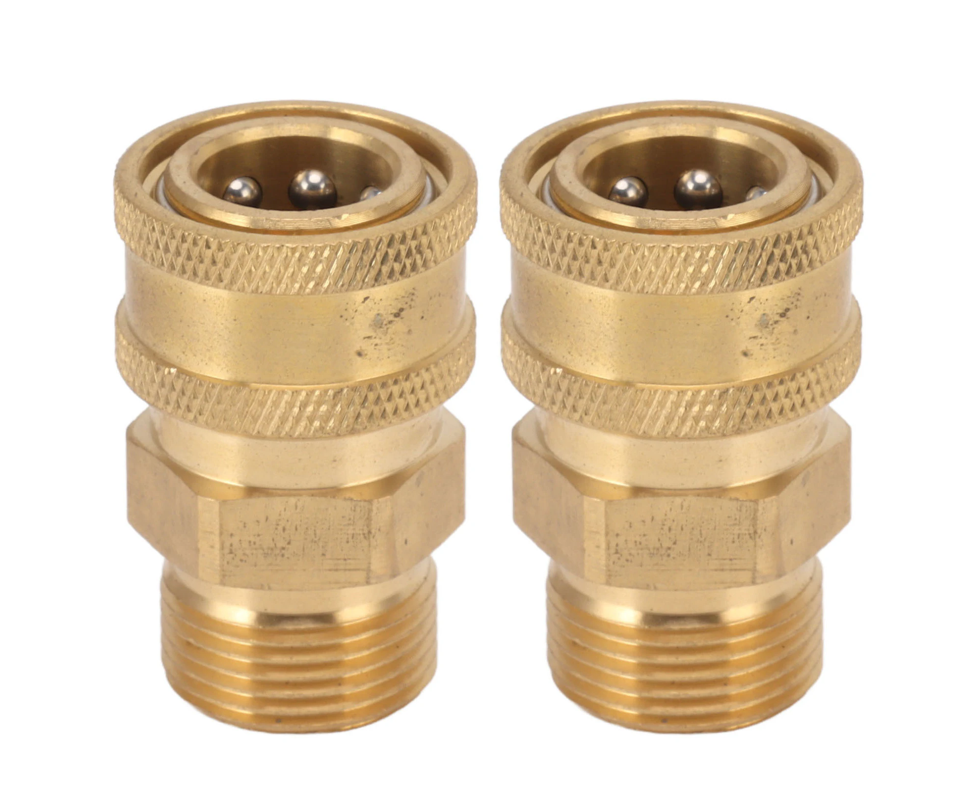 2Pcs Pure Copper M22 High Pressure Washer Fitting Adapter 3/8 Inch Npt Female To M22 Male Adapter Inner Hole 14Mm/0.55In