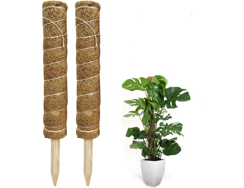 Moss Pole, Total Length 41Cm Coir Totem Pole - 2Pcs Moss Pole, Coir Moss Stick For Monstera Climbing Indoor Creepers Plant Support Extension