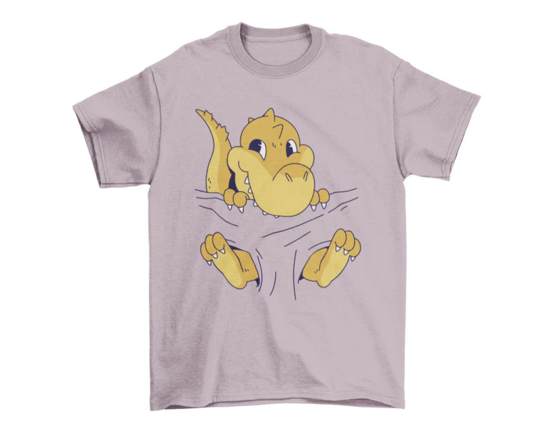 Cute Cartoon T-Shirt with Baby T-Rex Dinosaur for Carrying Babies T-Shirt - Clear