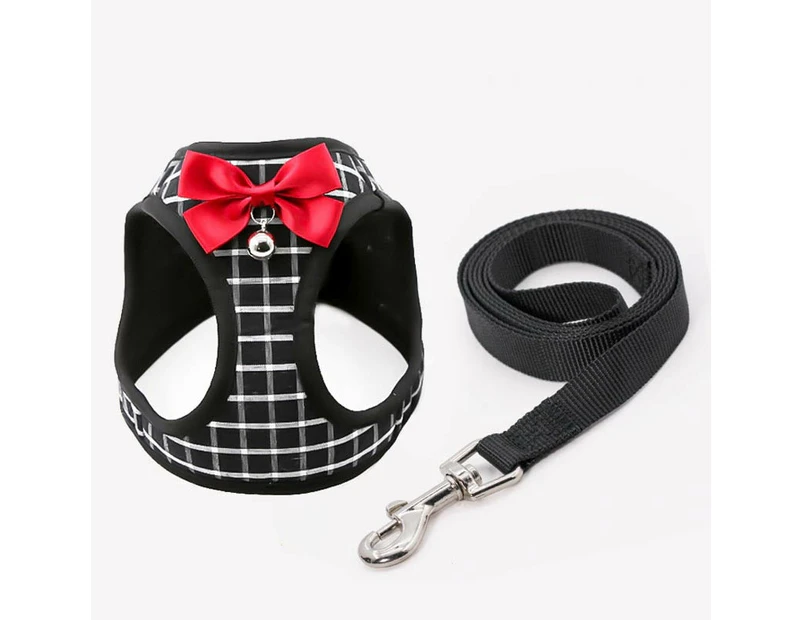 Adjustable Pet Harness With Bell - Black