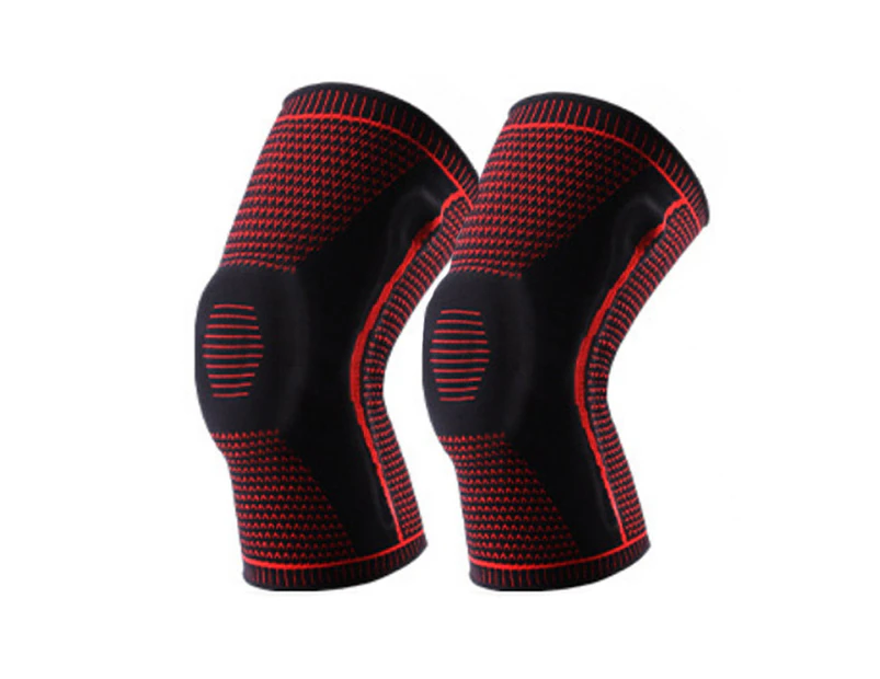 Sports Knee Pads,Stable Support Knee Brace With Side Stabilizers,For Fitness,Climbing,Red, L