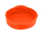 9In Round Silicone Cake Mold Pan Nostick Bread Baking Pan For Home Kitchen Bakery(Orange )