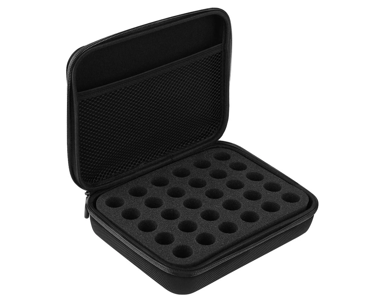 Essential Oil Carrying Case, Hard Shell Essential Oil Case,Suitable For Bottles 5Ml(Black)