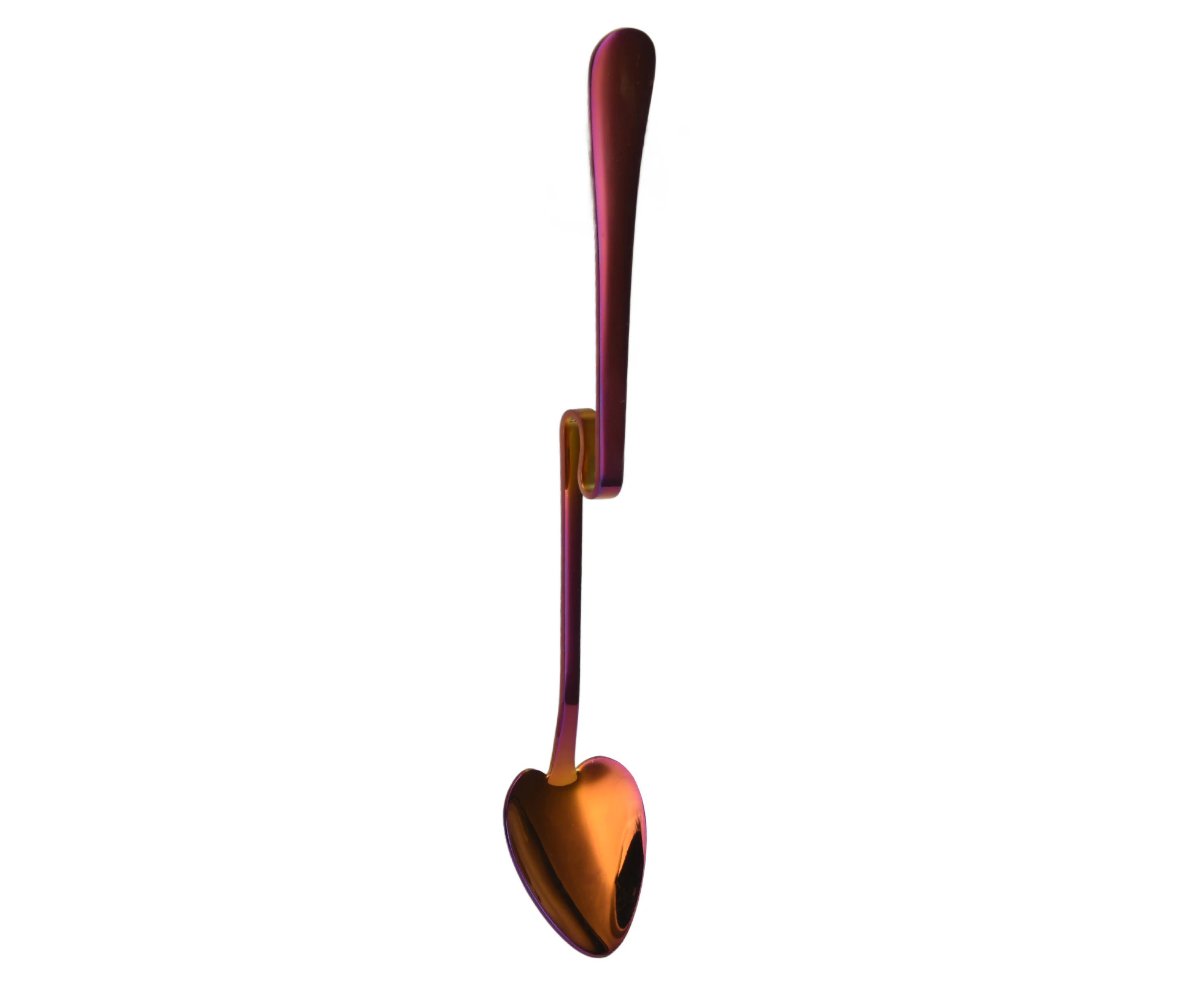 Hanging Cup Spoon Z Shape Stainless Steel Tea Scoop Heart Shaped Coffee Spoon For Dessert Shop