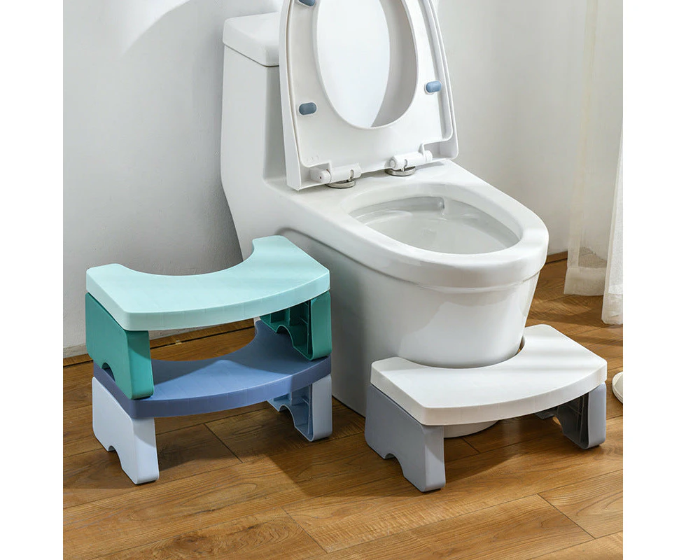 Squatty Toilet Step Stool Foldable Sit & Squat Potty Stool Chair Healthy Colon Bathroom Blue