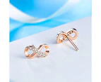 Sterling Silver Infinity Figure 8 Pearl Drop Earrings