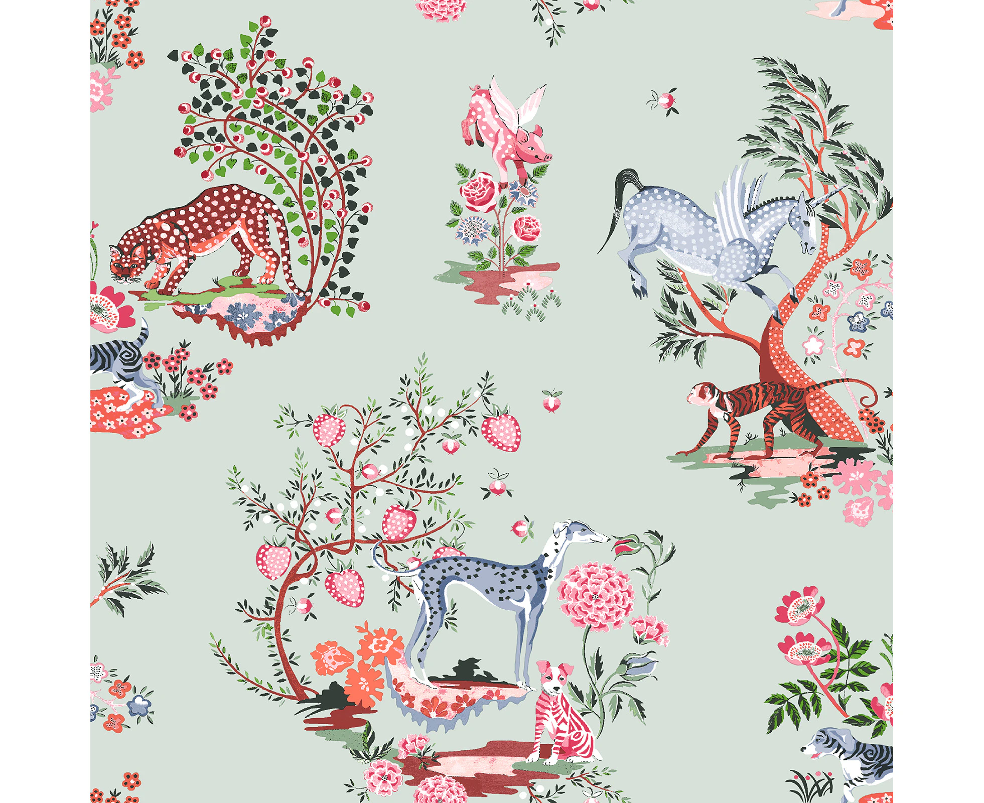 Painted Kingdon Wallpaper Duck Egg Cath Kidston 182541