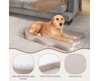 Costway Orthopedic Dog Bed Waterproof Kennel Large Puppy Mattress Foam Pet Cushion w/Removable Cover Beige