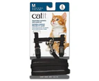 Catit Nylon Adjustable Cat Harness and Leash Set, Medium, Black, 20-Feet - Catch