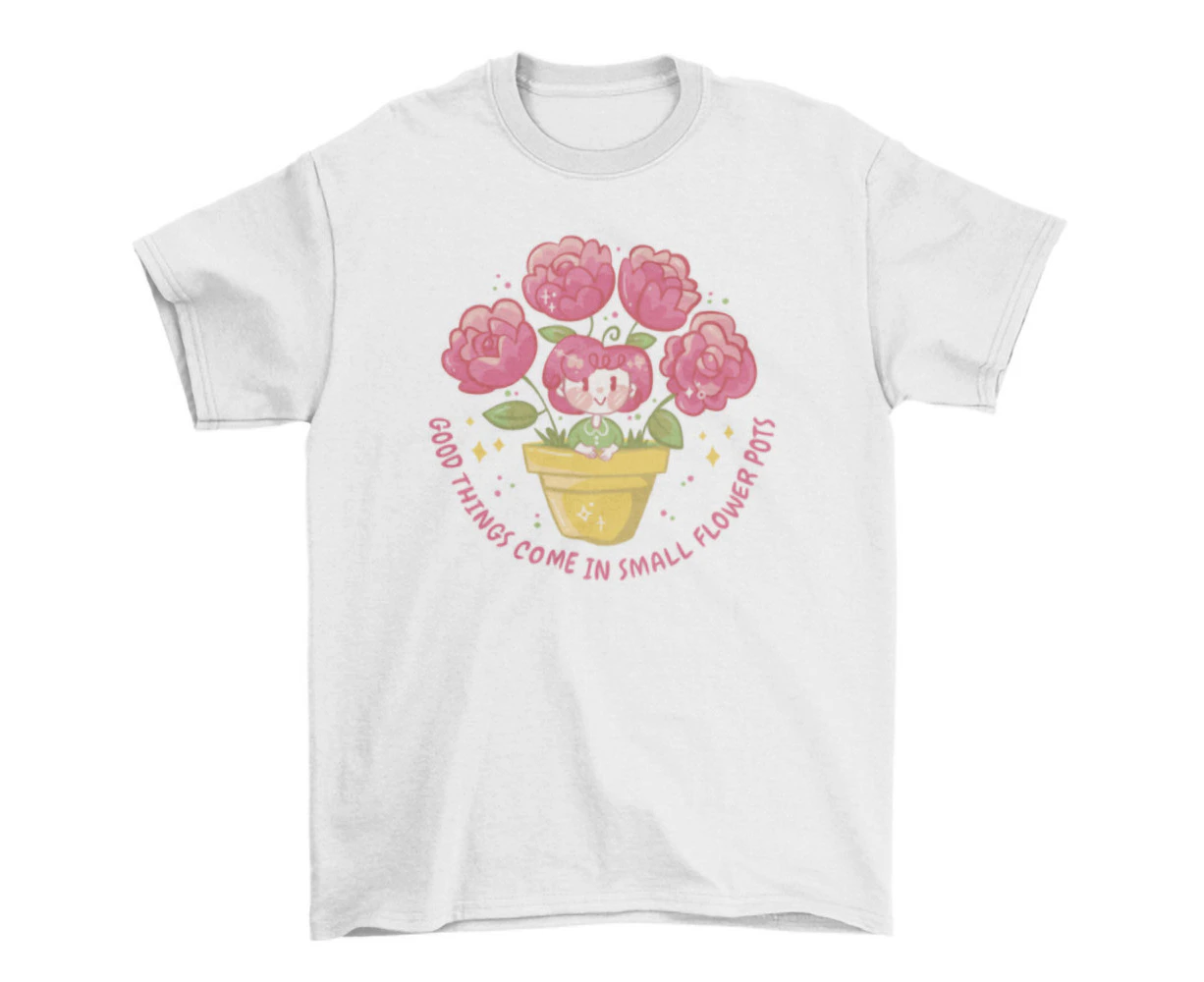 Flowerpot Girl Tee Shirt for Women and Girls T-Shirt - Clear