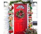 Christmas Porch Hanging Sign Xmas Door Banner Wall Christmas Tree Hanging Party Decoration