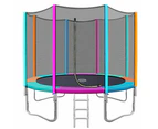 Kids Outdoor Round Trampoline with Enclosure Safety Net Pad 10FT - Multi Coloured