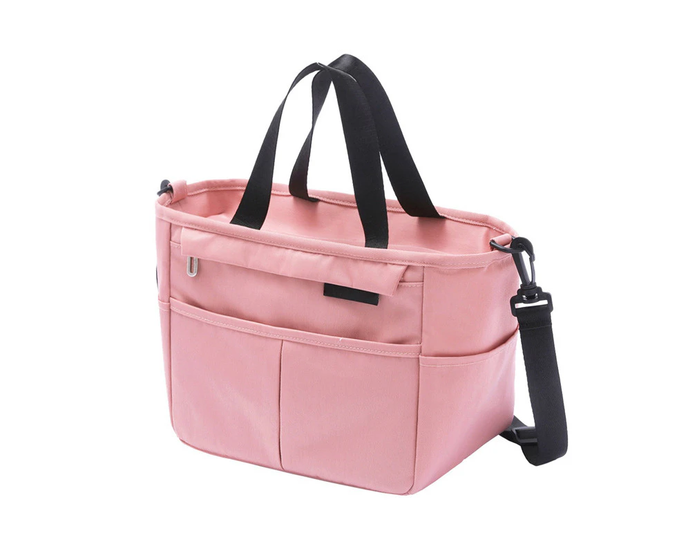 Lunch Bag Handheld Oxford Cloth Thermal Insulated Container Picnic Heat Preservation Food Bag Pink