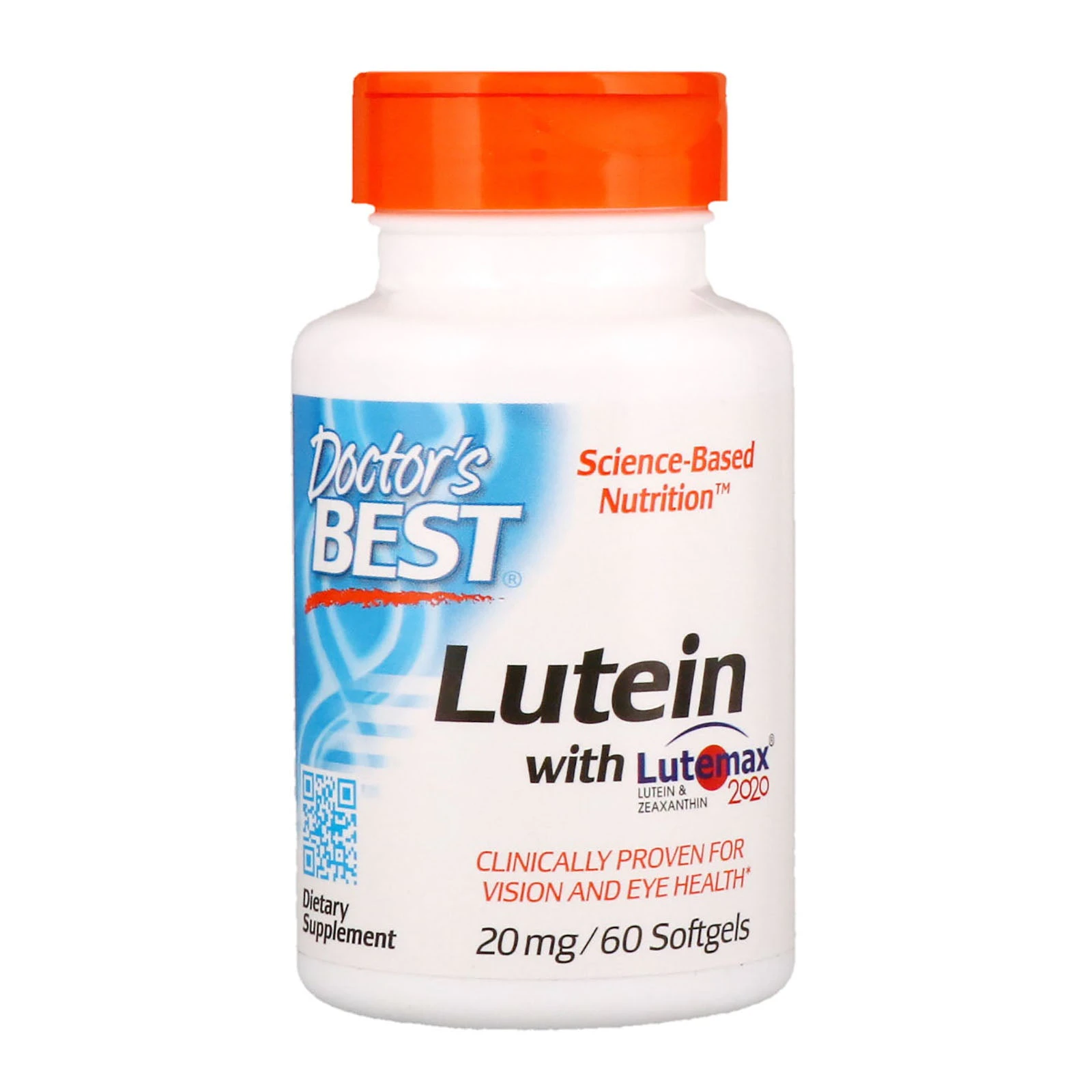 Doctor's Best, Lutein with Lutemax 2020, 20 mg, 60 Softgels