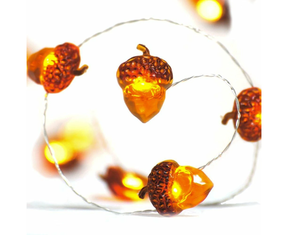 Fall Decor 3D Acorns Lights Decoration ,6.5Ft 20Led Fall Garland Lights Battery Powered Indoor Outdoor Decoration For Fall Autumn Halloween Home Party