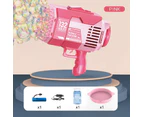 GOMINIMO 132 Holes Rechargeable Bubbles Machine Gun for Kids (Pink) GO-BMG-102-KBT