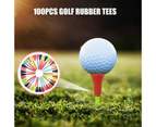 100Pack 83mm Golf Tees Multi Color Plastic With Rubber Cushion Top Quality