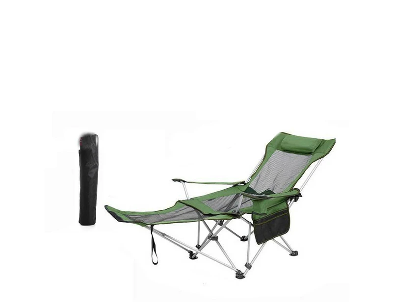 Camping Lounge Chair, Portable Reclining Camping Chair, Folding Camping Chair Mesh Recliner-Color 13-green