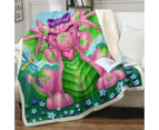 Throws Kids Size: 130cm x 150cm Cute Dragonflies vs Girl Pink Dragon