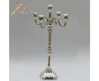 IMUWEN Hot Sale Silver/Gold Candle Holders Metal Centerpiece Candelabra Wedding Candle Holder Party Events use X-mas Candlestick—65CM SILVER BOWL