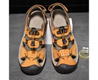 High Quality Full Grain Leather Fashion Design Casual Shoes Handmade Leather Men'S Sandals Blue