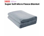 Jason 400GSM Super Soft Micro Fleece Blanket Silver
