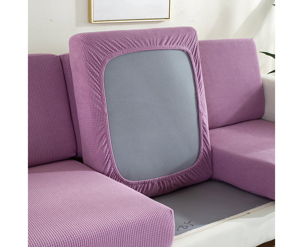 Wear-Resistant Universal Sofa Cover, Stretch Couch Cushion Slipcovers Replacement, L Shape Sofa Covers, Chaise Lounge Sofa Slipcover-Pink purple