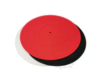 12'' Turntable Platter Mat Black Rubber Silicone Design for Universal to All for LP Vinyl Record Players - Clear