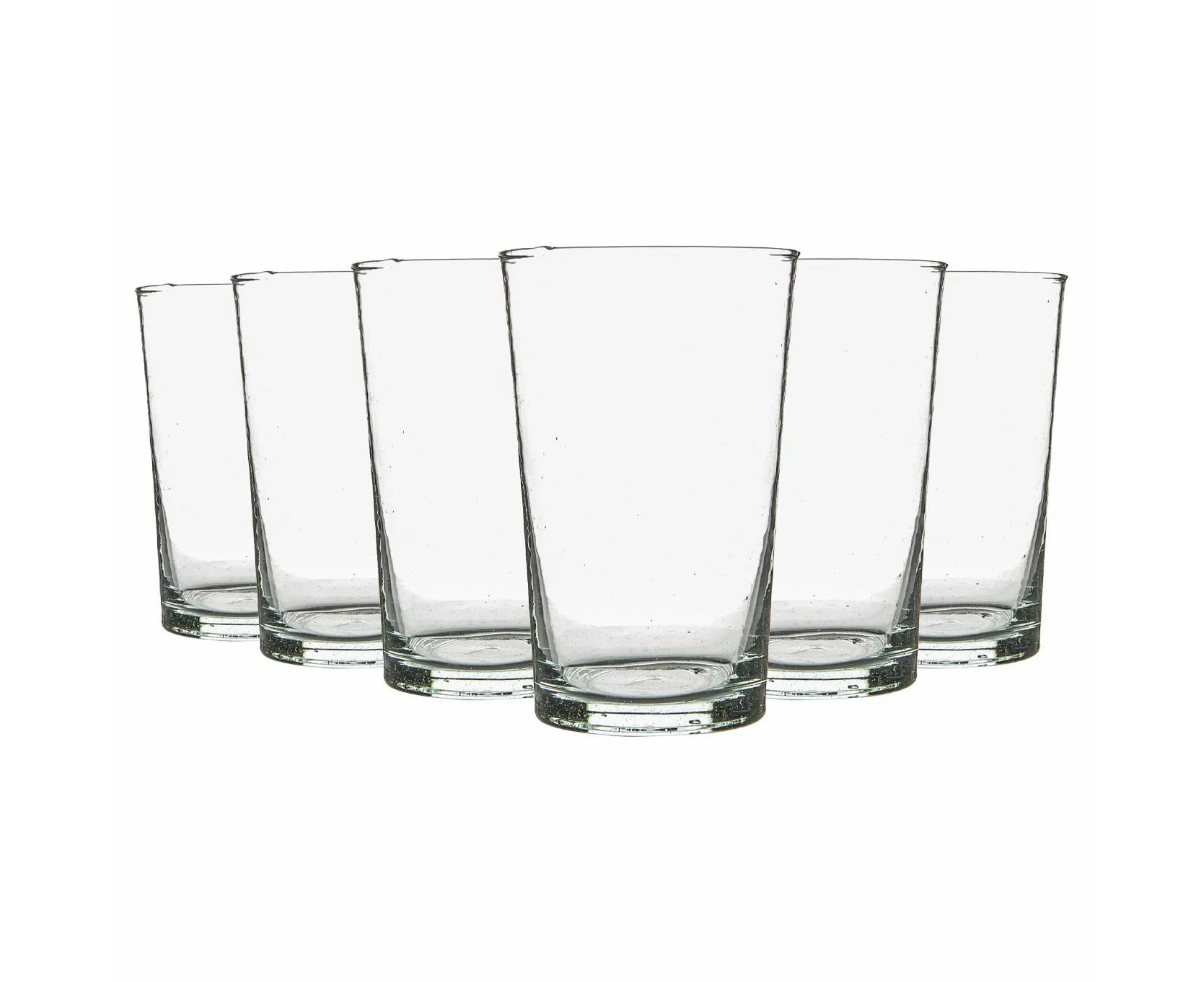 Nicola Spring 6 Piece Meknes Recycled Highball Glasses Set - Drinking Glass - 325ml - Clear