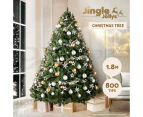 Jingle Jollys Christmas Tree 1.8M Xmas Trees Decorations Green 800 Tips