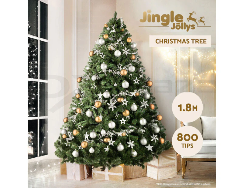 Jingle Jollys Christmas Tree 1.8M Xmas Trees Decorations Green 800 Tips