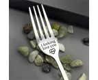 I forking love you Engraved Stainless Steel Fork w/ Gift Box Lover Best Present