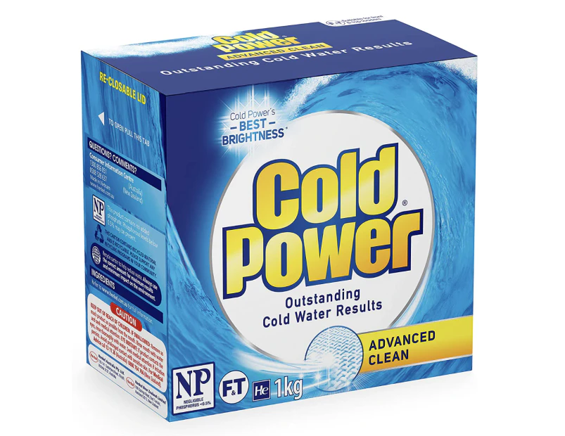 Cold Power Laundry Powder Advanced Clean Front+Top Loader Laundry Detergent 1kg