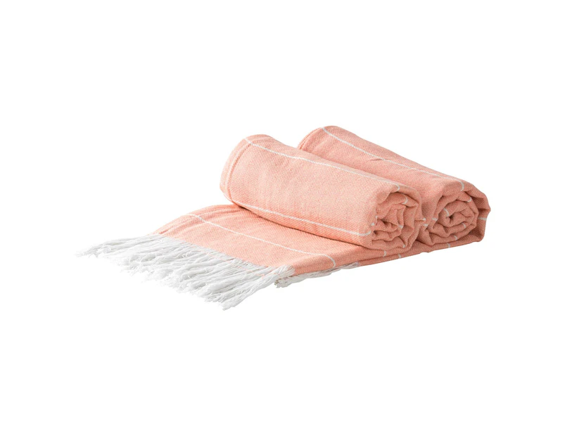 Nicola Spring Set of 2 100% Turkish Cotton Towels - Cantaloupe