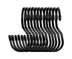 Household kitchen stainless steel s-shaped hook-Black 【12pcs/pack】