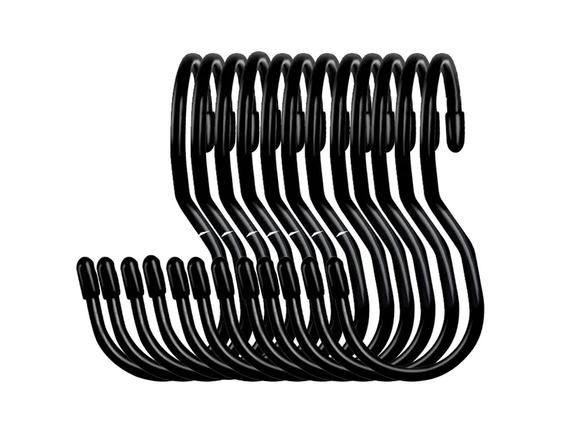 Household kitchen stainless steel s-shaped hook-Black 【12pcs/pack】