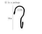 Household kitchen stainless steel s-shaped hook-Black 【12pcs/pack】