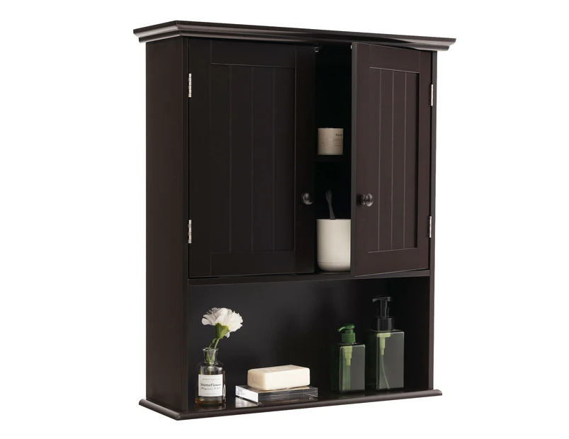 Bathroom Cabinet Wall Mounted Pantry Cupboard w/ Storage Shelf Kitchen Coffee