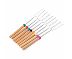 8x Marshmallow Roasting Sticks Extendable Fork BBQ Campfire Kids Fun Barbecue