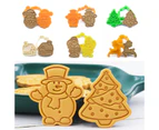 Cookie Cutters 3D Pressable Biscuit Cutters Xmas Series Cookies Cutters Embossed - Text snowman