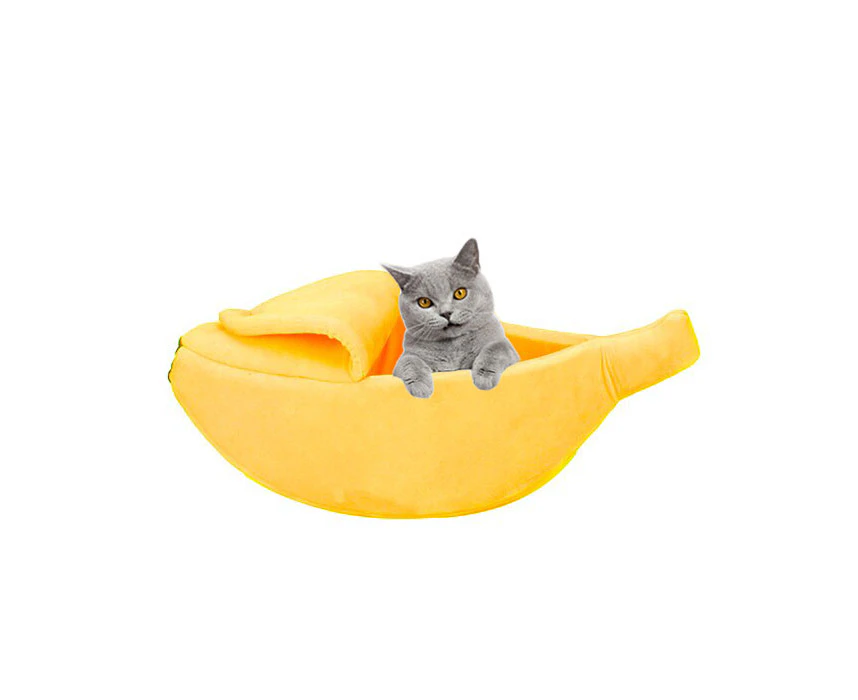 Hollypet Cute Banana Cat Bed House Soft Pet Supplies-Yellow