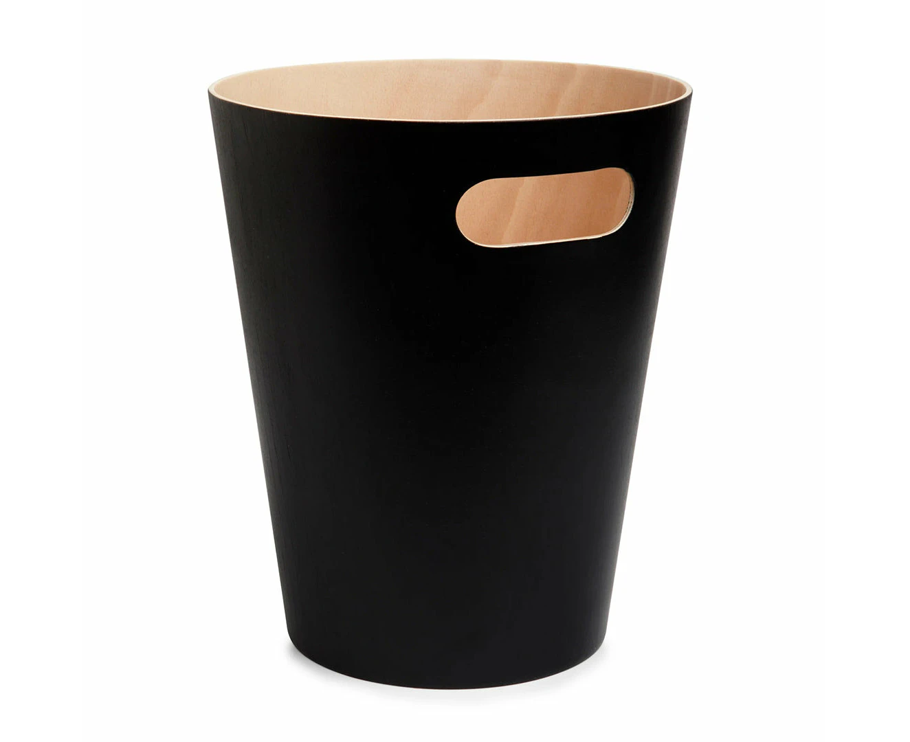 Desky Wooden Rubbish Bin - Black