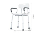 Shower Chair Seat Bath Stool Adjustable Bathroom Furniture Bathtub Seating Bench for Elderly Disabled with Arms