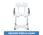 Shower Chair Seat Bath Stool Adjustable Bathroom Furniture Bathtub Seating Bench for Elderly Disabled with Arms