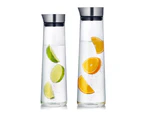 1.5L Round Glass Water Bottle Stainless Lid Glass Carafe for Water Juice Wine