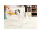 1.5L Round Glass Water Bottle Stainless Lid Glass Carafe for Water Juice Wine