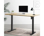 Office Furniture Electric Standing Desk Motorised Adjustable Sit Stand Desks Black Oak