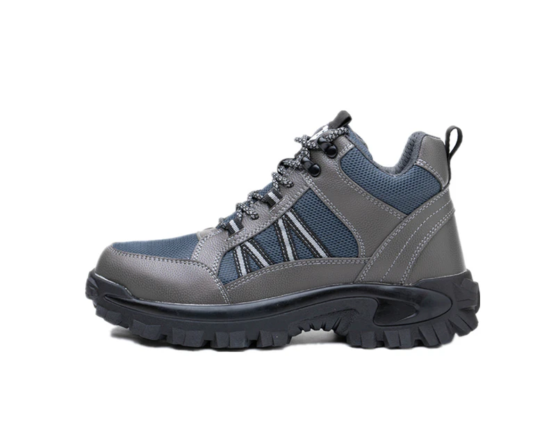 Fashionable Industrial Steel Toe Breathable And Comfortable Anti-Smashing Non-Slip Working Safety Boots For Workers Blue