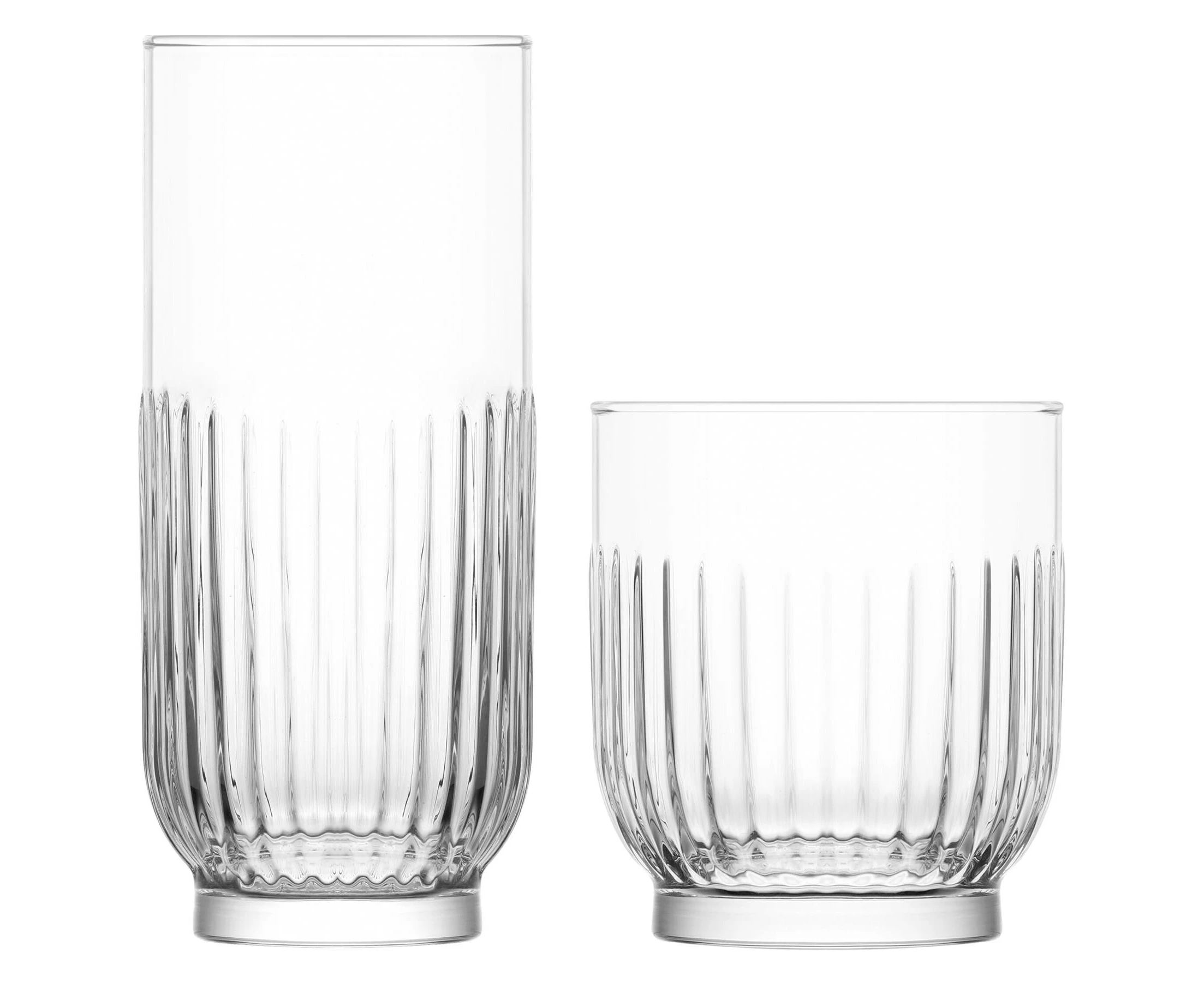 LAV 12 Piece Tokyo Art Deco Drinking Glasses Set - Highball & Whiskey